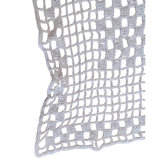 Vintage Grandma's Hand Crochet 14" Square Doily Handmade White Table Topper - Picture 4 of 7